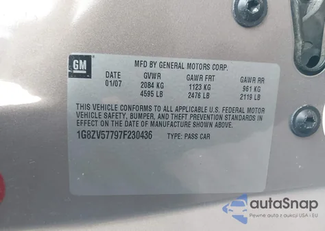 2007 Saturn Aura Xr из США, поврежденный, VIN 1G8ZV57797F230436